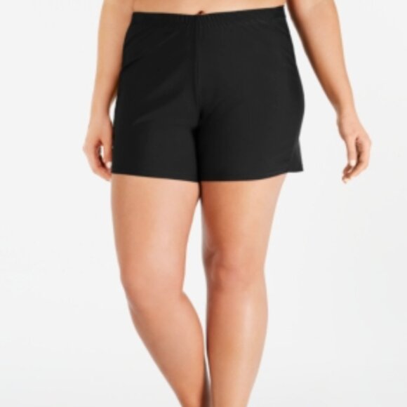 Island Escape Plus Size Swim Shorts Black Size 22W 3905 - Picture 1 of 3
